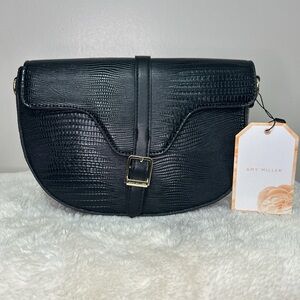 Black Textured Crossbody Bag